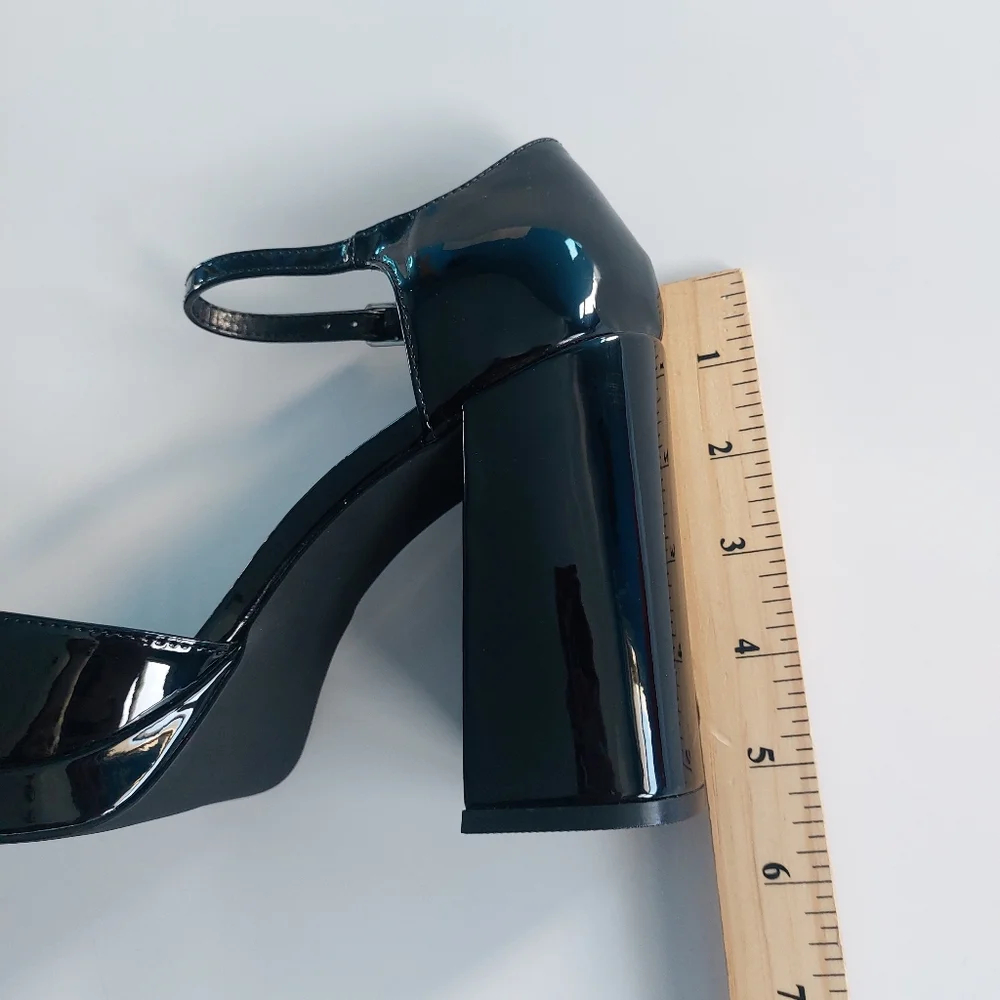 Madden girl‎ unaa black patent leather platform heels size 10M